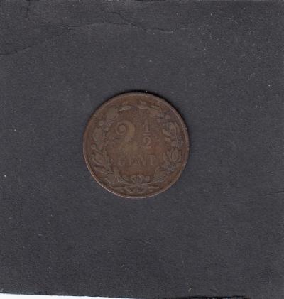 Beschrijving: 2 1/2 Cent WILLEM III